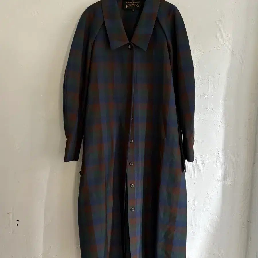 Vivienne Westwood 비비안 웨스트우드 그린 체크 롱 코트