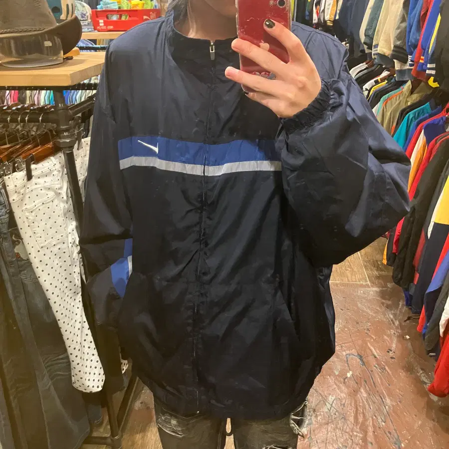 [HI] 빈티지 나이키 바람막이 차콜