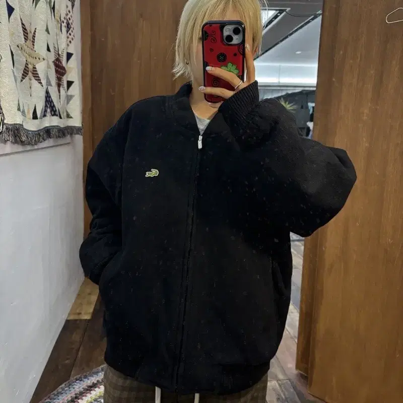 라코스테 서광 올드스쿨 모직 블루종 항공자켓 h660
