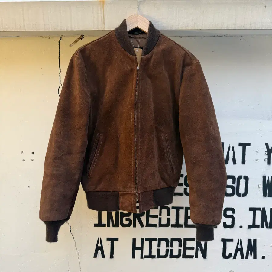 쇼트 NYC 미제 스웨이드 봄버자켓