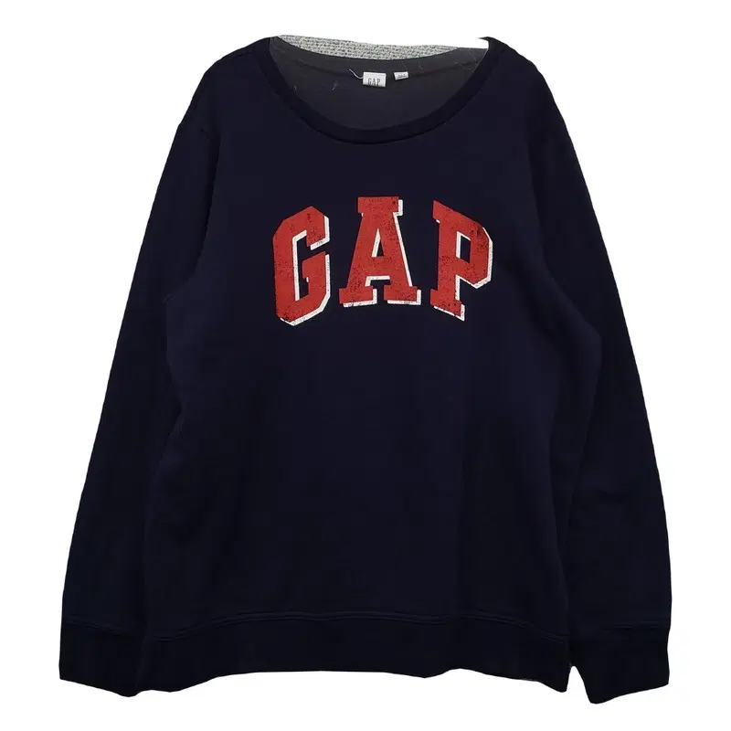 갭 GAP 네이비 코튼 시그니처 로고 프린팅 캐주얼 맨투맨 L