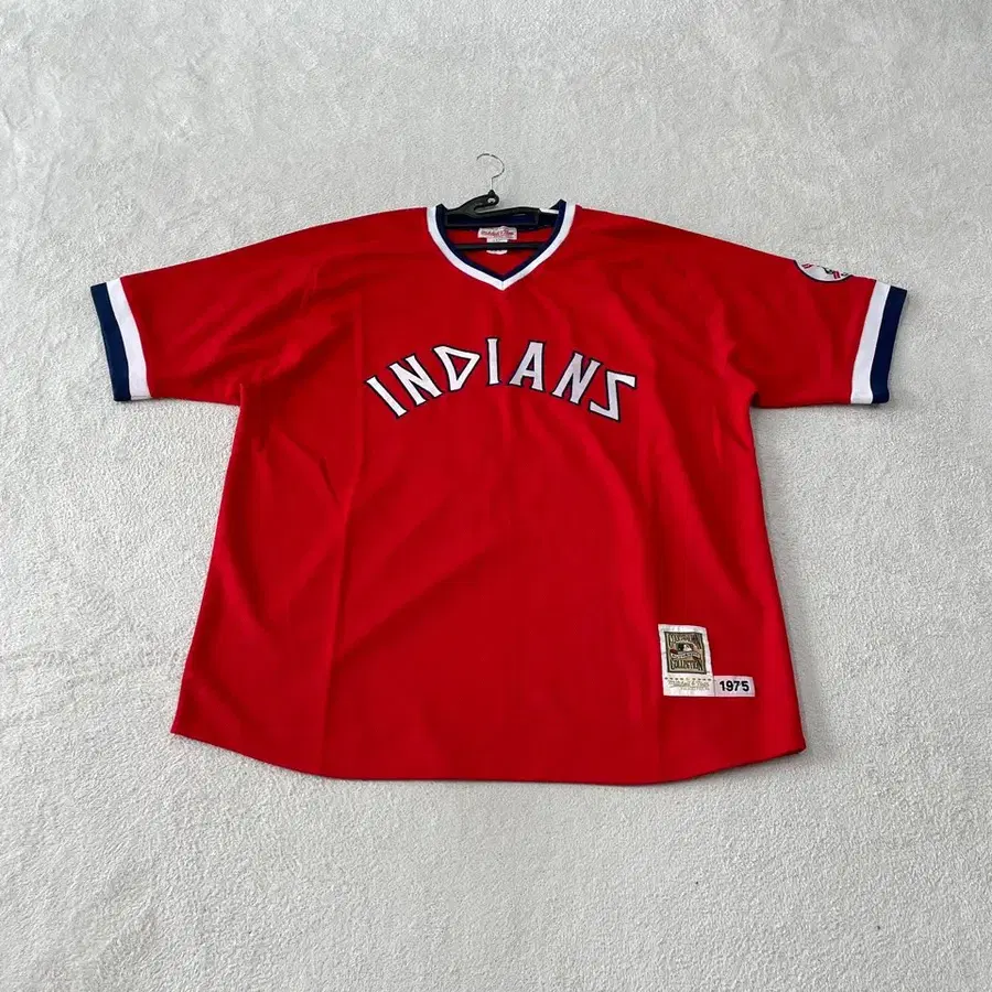 [4XL] 미첼엔네스 USA 클리블랜드 1975 인디언스 반팔져지 빅사이즈