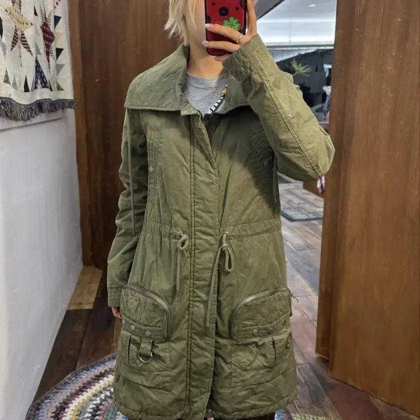 디젤 빈티지 누빔 롱 야상 점퍼 h665
