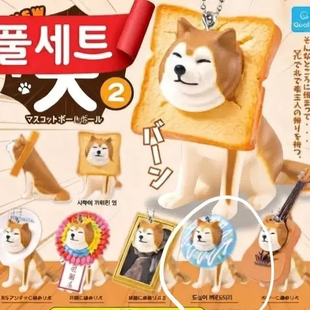 키링 낀 끼인 시바견 도넛에 끼어있는 시바견