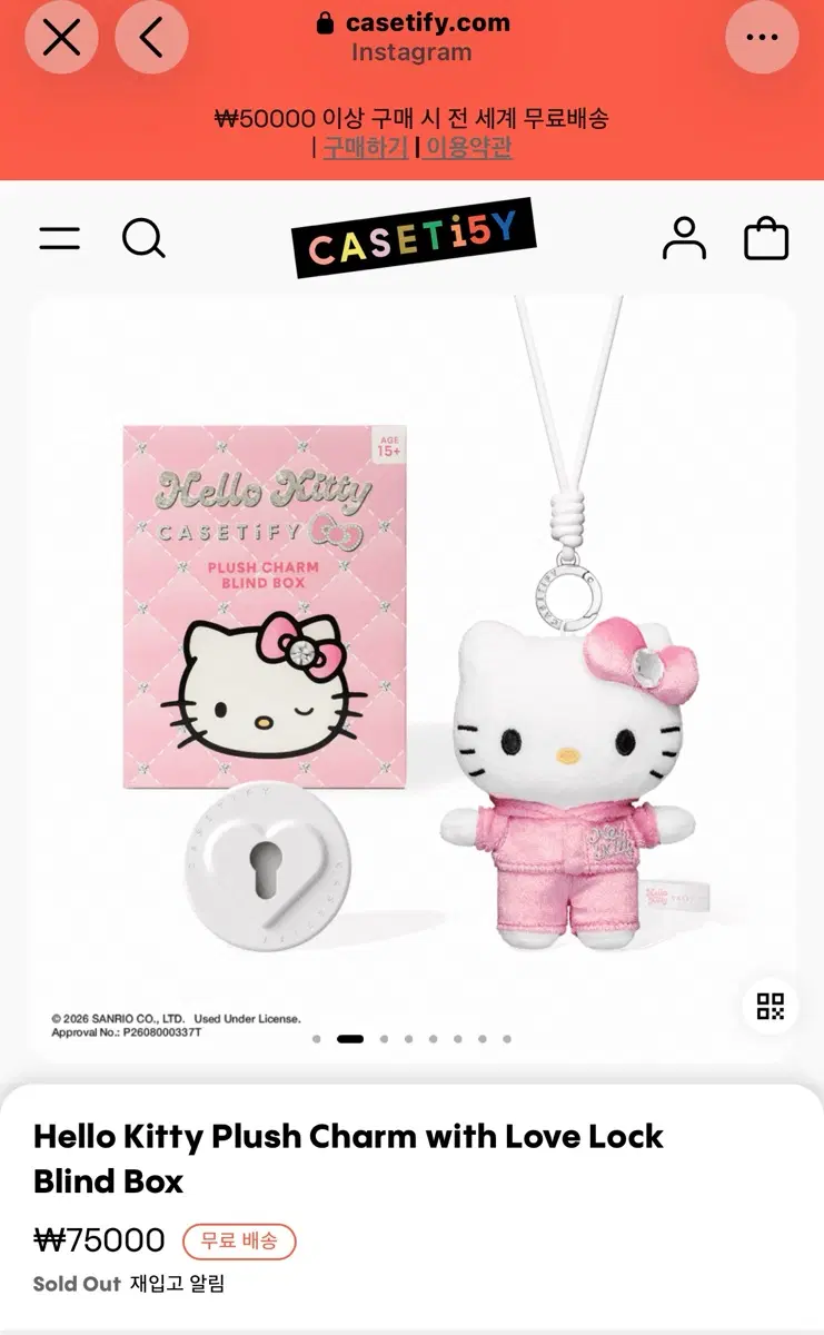 (구합니다) CASETiFY 헬로키티 인형 키링 블라인드 박스