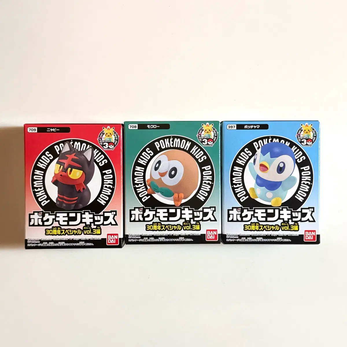 포켓몬 키즈 30주년 Vol.3 (냐오불,나몰빼미,팽도리) 일괄