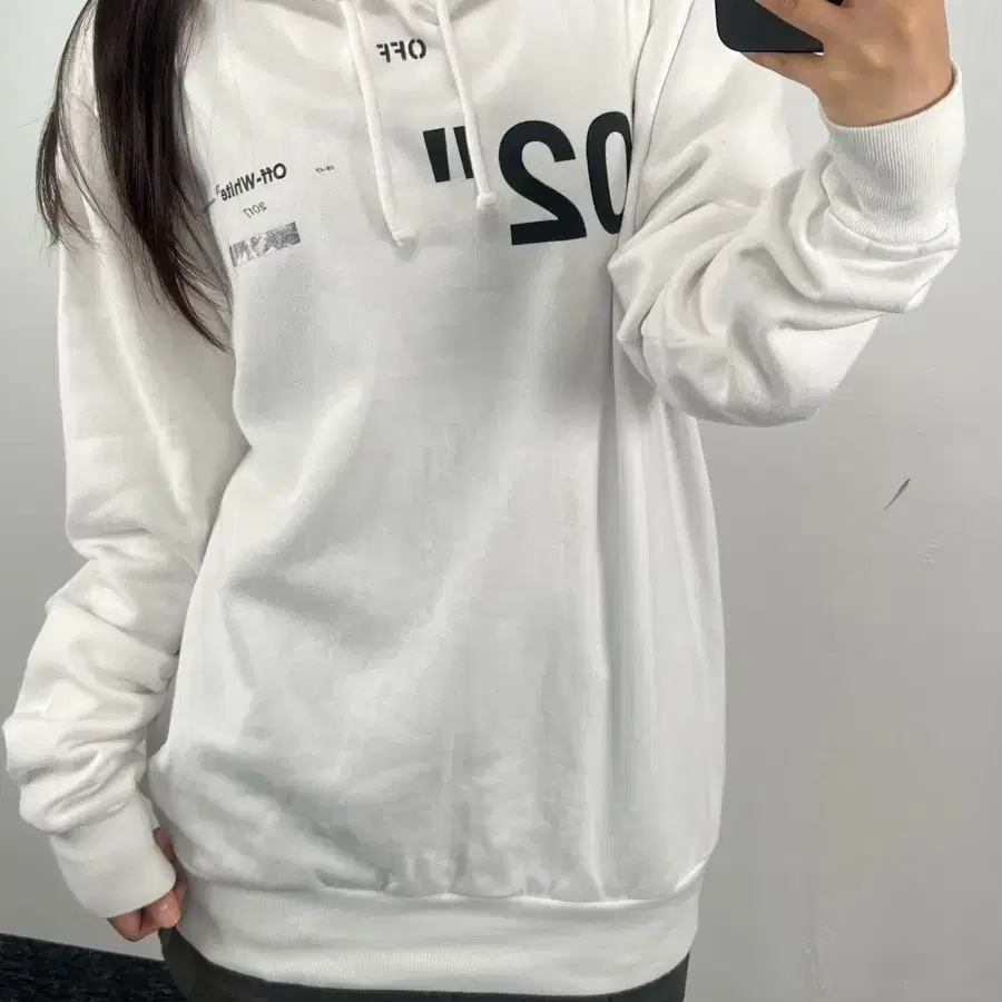 오프화이트 18ss 카라바조 화이트 후드티