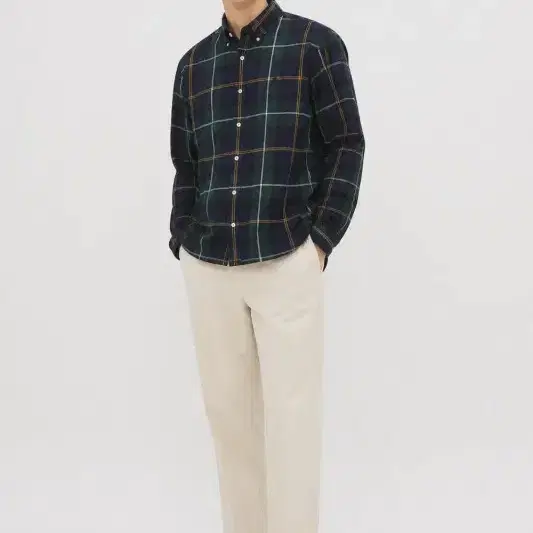 남M/빈폴 22SS 네이비 체크 패턴 셔츠