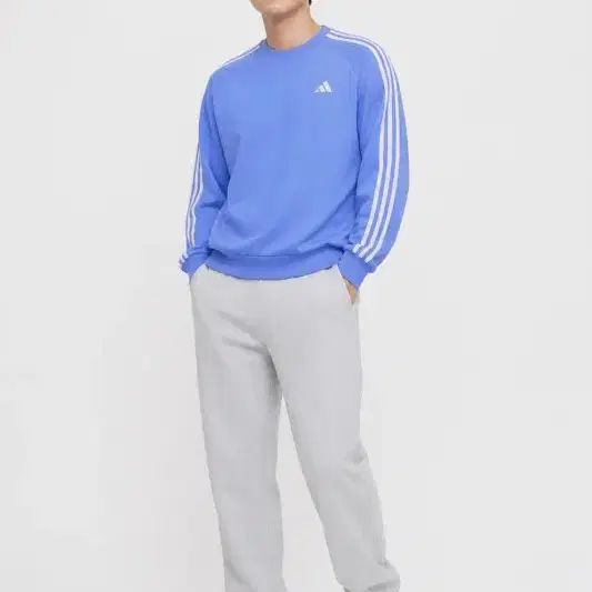 남L/아디다스 라이트 블루 3S 니트