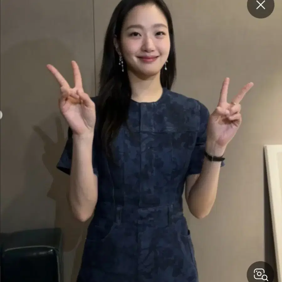 교신 김고은 st 하와 데님 스커트 원피스 휴양지