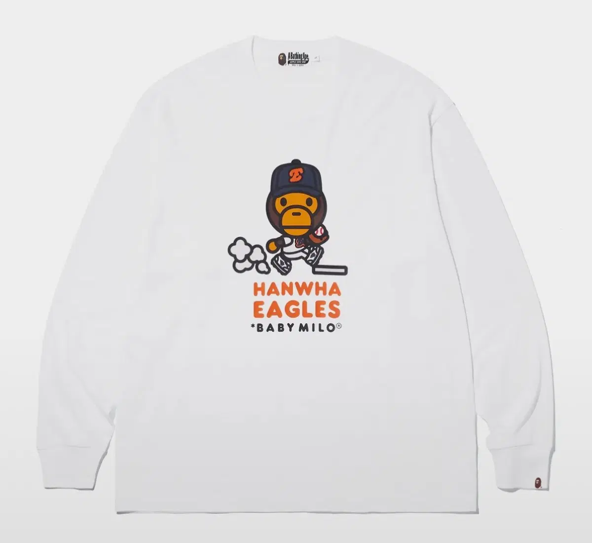 KBO x 베이프 콜라보 한화이글스 마일로 그래픽 롱슬리브