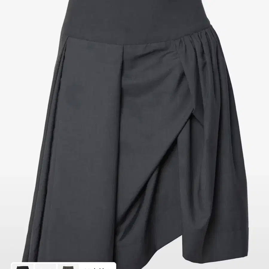 플레어업 미디스커트 2사이즈 Asymmetrical Draped Midi Skirt (FL-248_Charcoal)