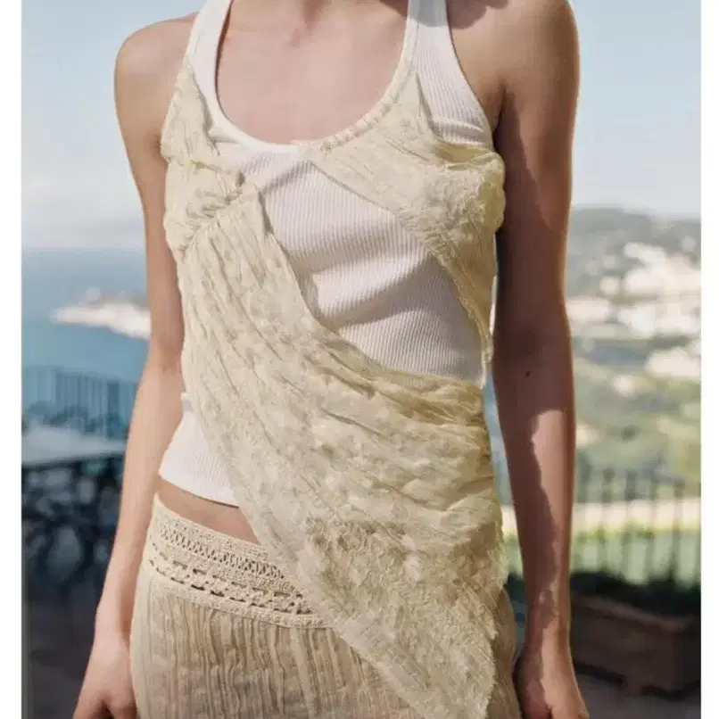 zara 리브드 콤비 나시탑 S