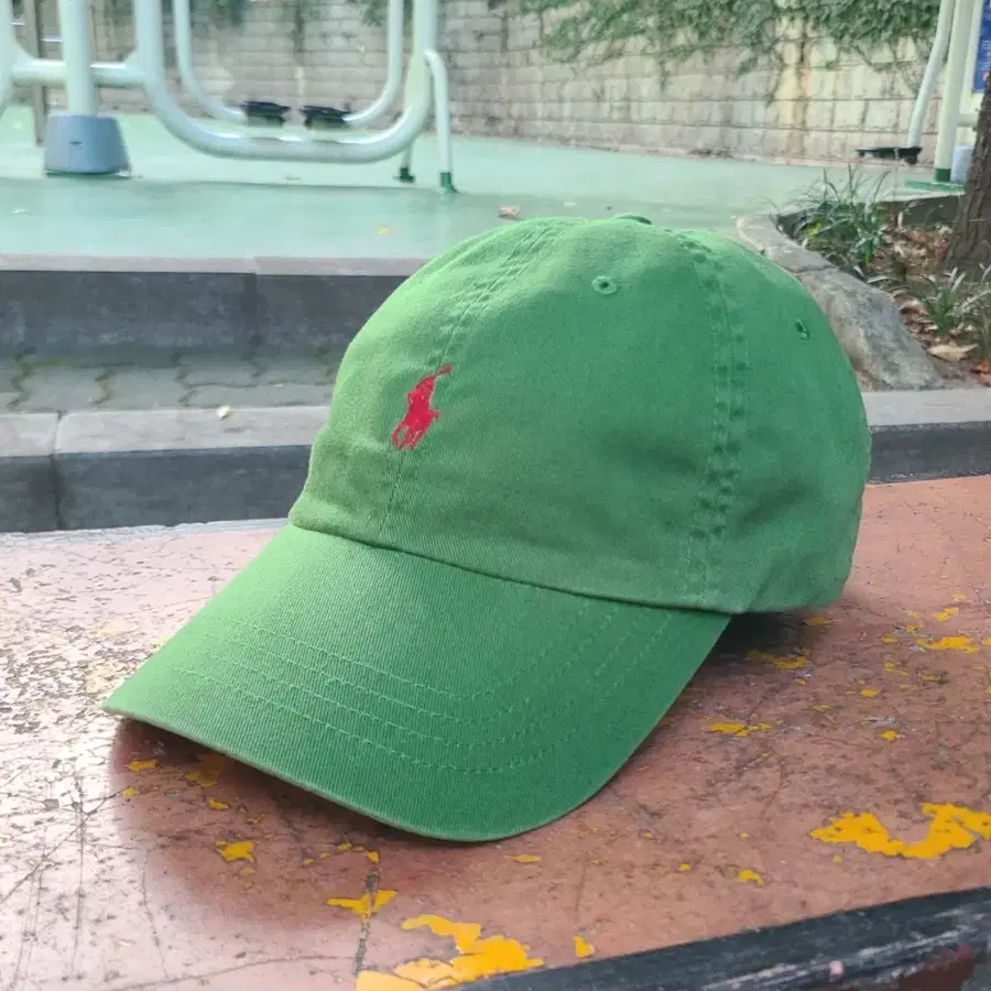 90s~00s 폴로 랄프로렌 빈티지 가죽 스트랩 카키 모자 볼캡