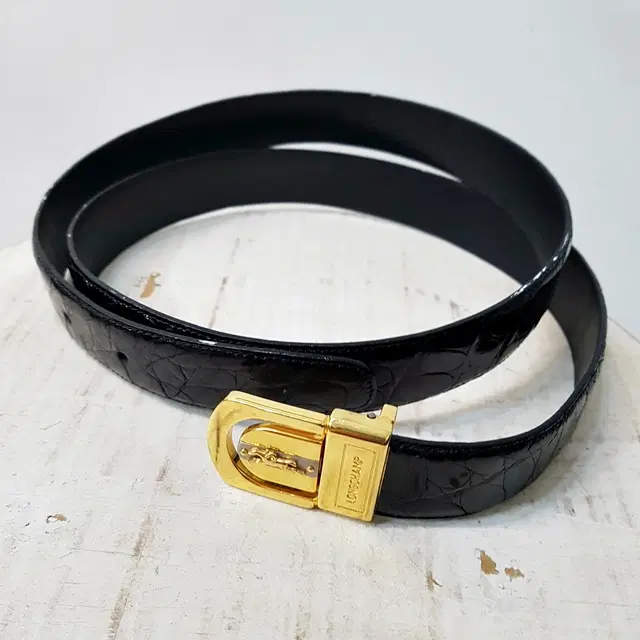 LONGCHAMP 롱샴 가죽 벨트 블랙