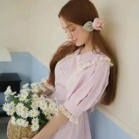 교신 유어러버블 핑크 줄리 원피스 드레스 양산형 휴양지