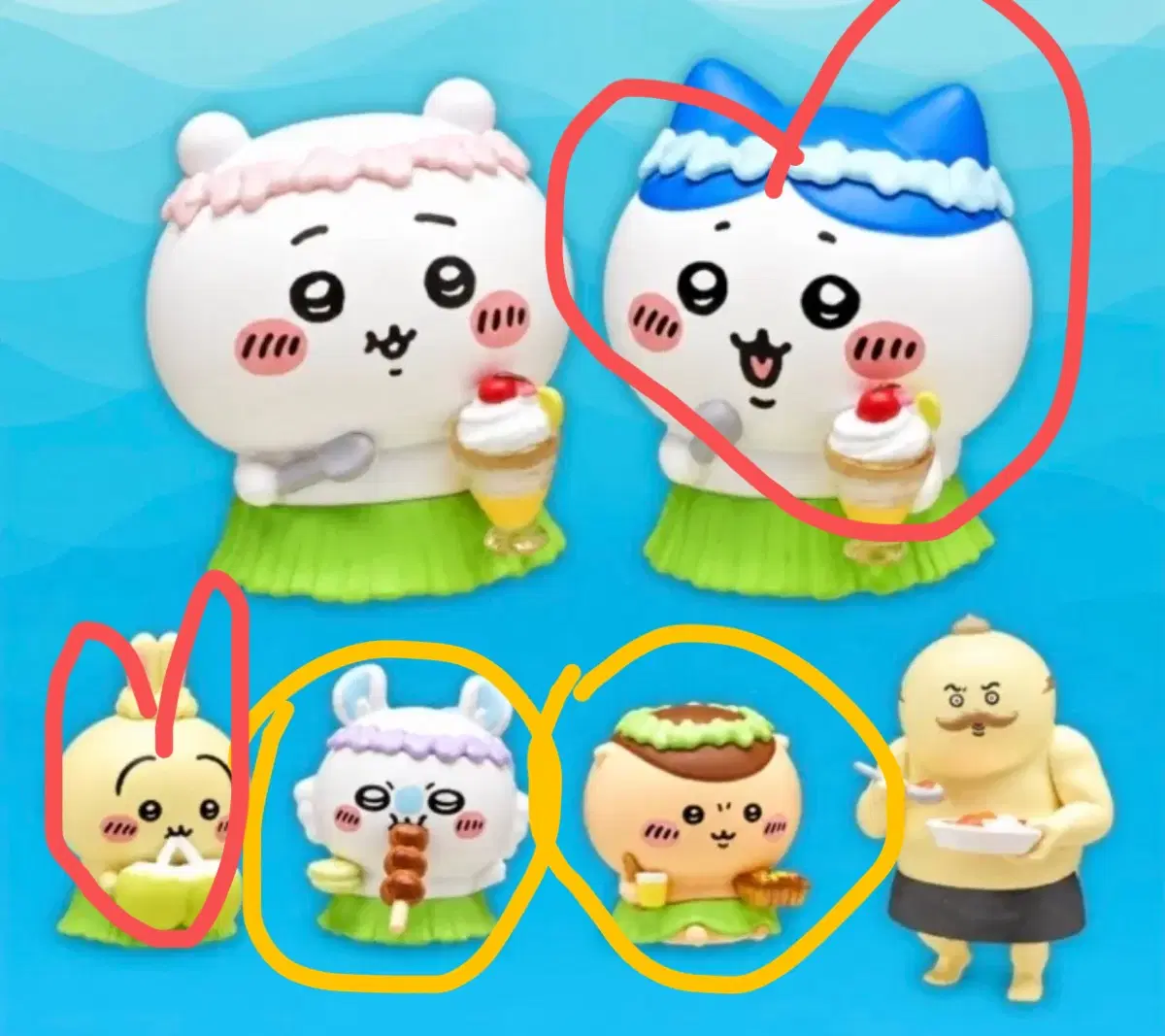 모몽가,쿠리만쥬->우사기,하치로 교환 인어섬 가챠 먼작귀