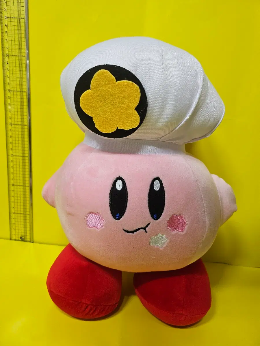 커비 스타일 요리사 인형 셰프 모자 핑크 봉제인형 28cm 대형 새상품