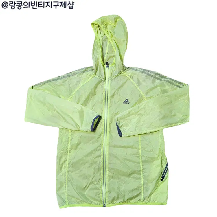 아디다스 스트릿 삼선 형광 바람막이 자켓