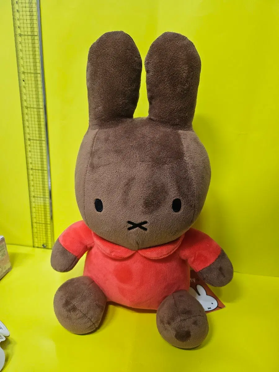미피 브라운 봉제인형 25cm 3rd round 초콜릿 미피 빨간 원피스 인형 태그있음 새상품