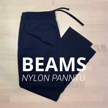 BEAMS 남성용 네이비 슬랙스 팬츠 허리밴딩