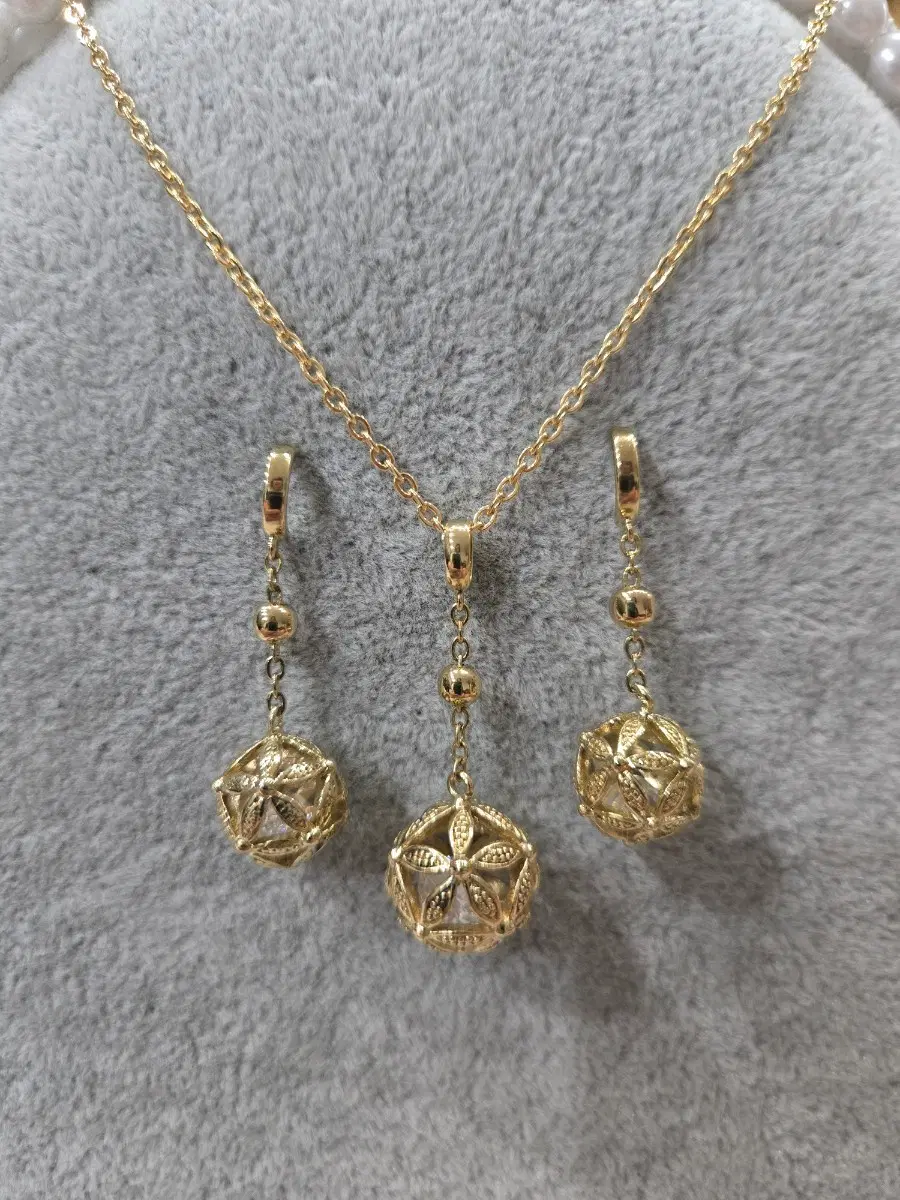 Gold plated jewelry set, unused, free shipping