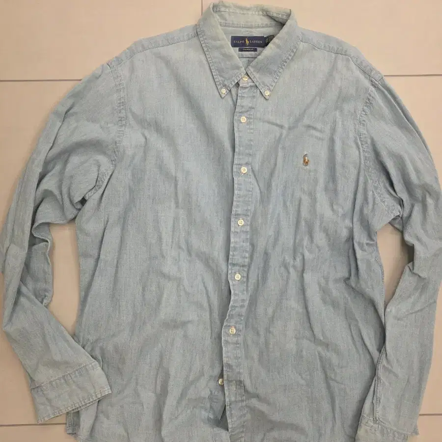 폴로 연청 데님 셔츠_2XL