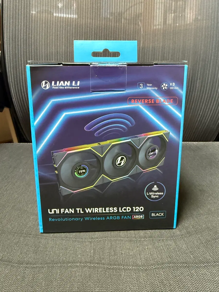리안리 유니팬 TL LCD 120 리버스 3팬 세트 (새상품)