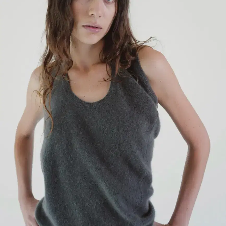 Back Shift Knit Top (Grey)
