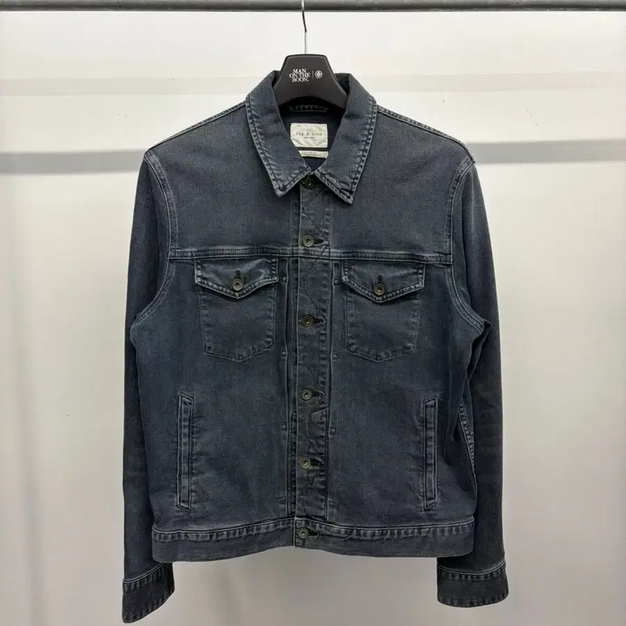 (105) 남성용 랙앤본 rag & bone 워시드 스트레치 데님 트러커 자켓