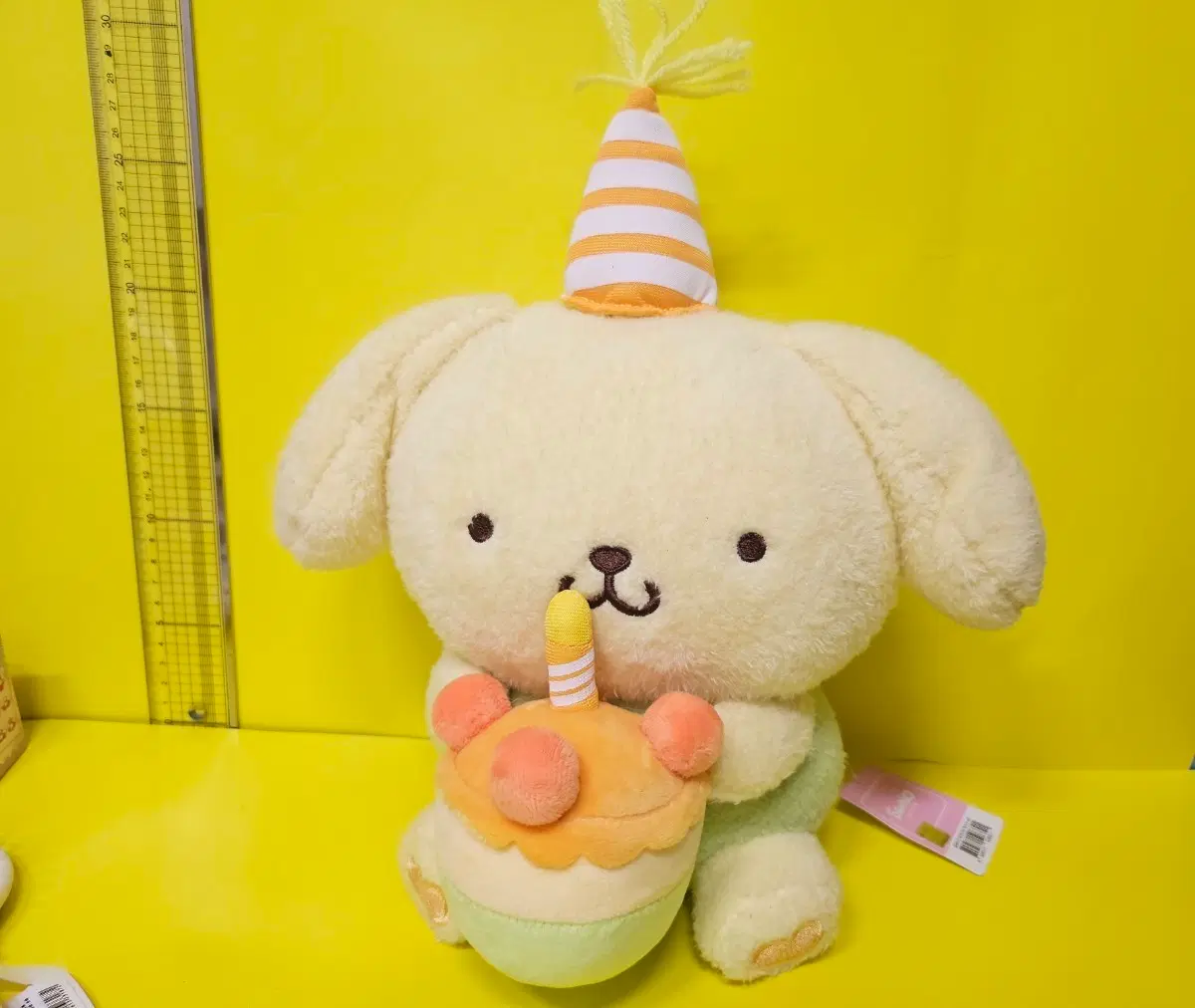 산리오 폼폼푸린 케이크 ver2 봉제인형 생일 파티모자 인형 태그있음 새상품