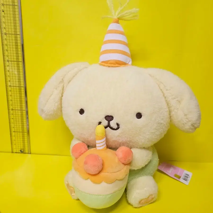 산리오 폼폼푸린 케이크 ver2 봉제인형 생일 파티모자 인형 태그있음 새상품