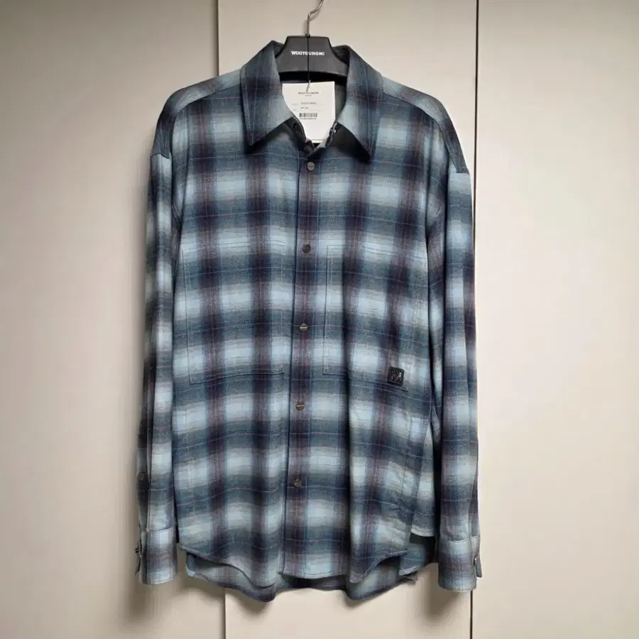 우영미 체크 셔츠 블루 48