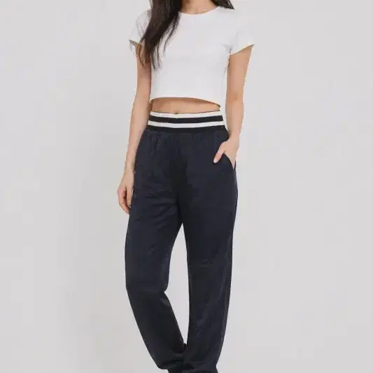 여27/마리나요팅 네이비 비스코스 팬츠
