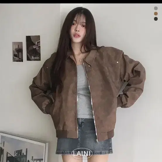 남녀공용 스웨이드 레더 오버핏 스터드 자켓 퀄리티 보장 왕오버핏 간절기아우터 봄 가을 겨울