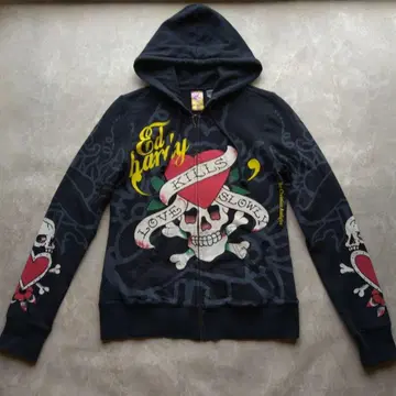 Ed Hardy 집업 후드티 Y2K 블랙