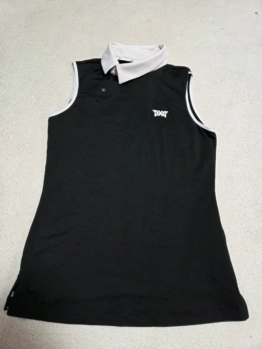 XS) PXG 민소매 골프 상의 블랙