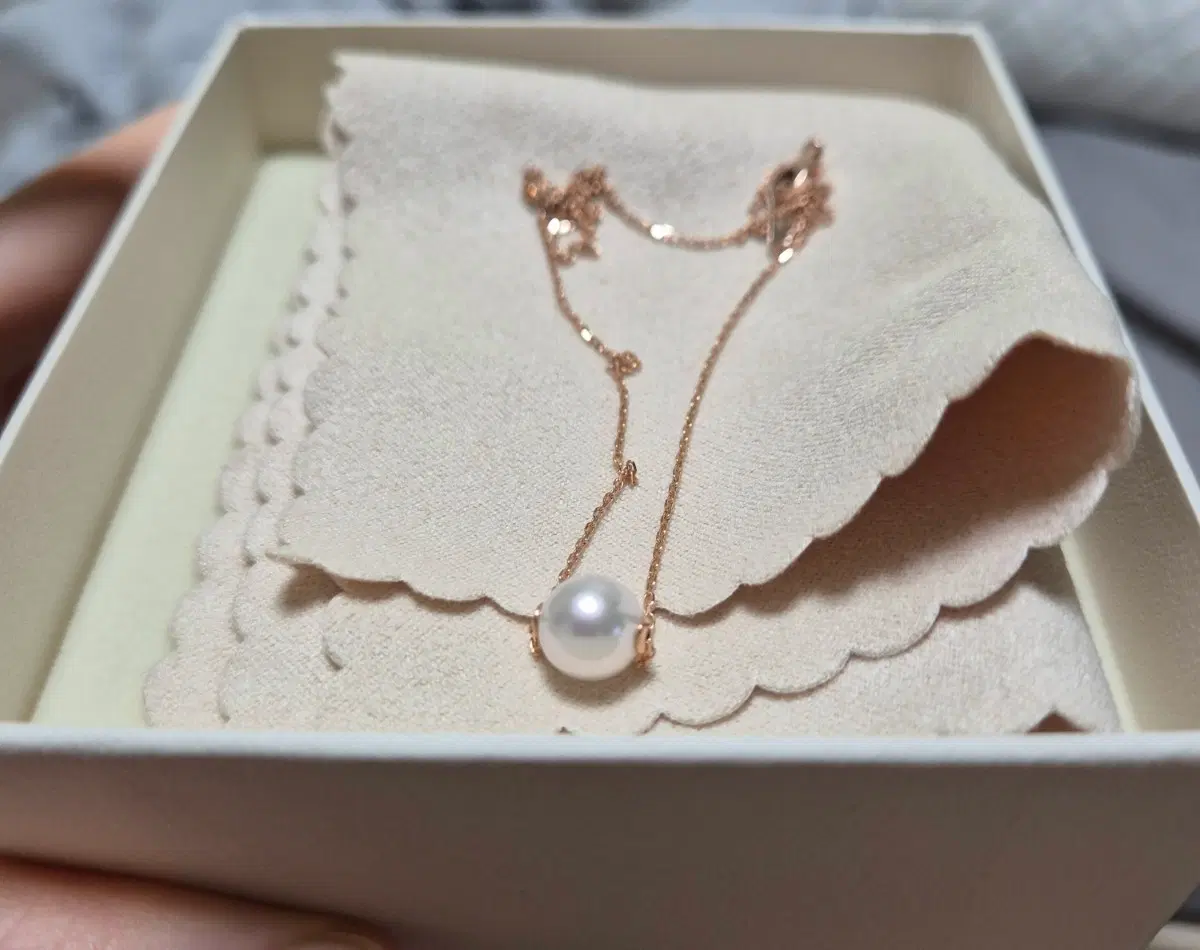 셀리아스 아코야 해수진주 8.5mm 14K 로즈골드 목걸이 / 고품질 감정서,박스,전용천 풀구성