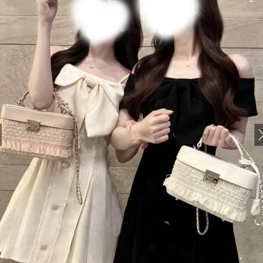 GRL 그레일 리본 오프숄더 트위드 원피스 일브 스나계