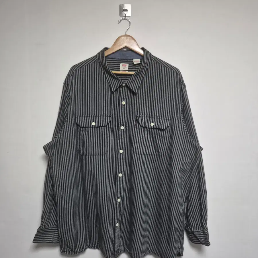 리바이스Levis 투포켓 스트라이프 레트로 셔츠 2XL - S550