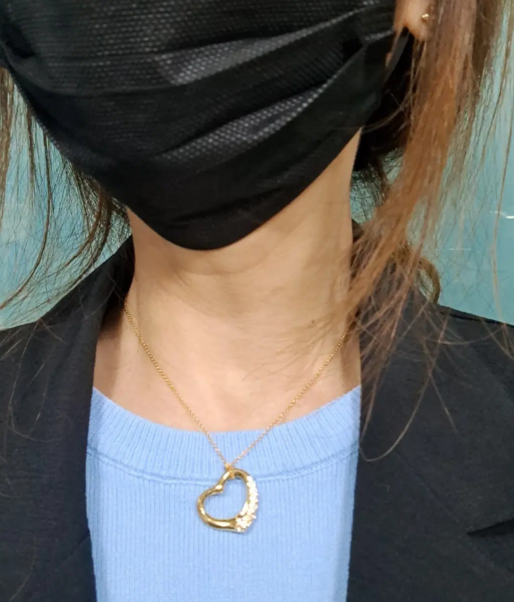 티파니앤코 18k 다이아 하트 목걸이 22mm