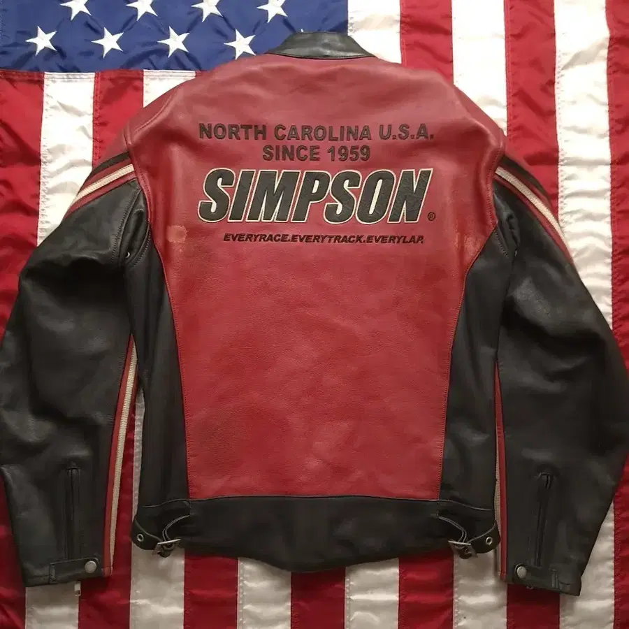 오리지날 심슨 SIMPSON 리얼레더 라이더 자켓