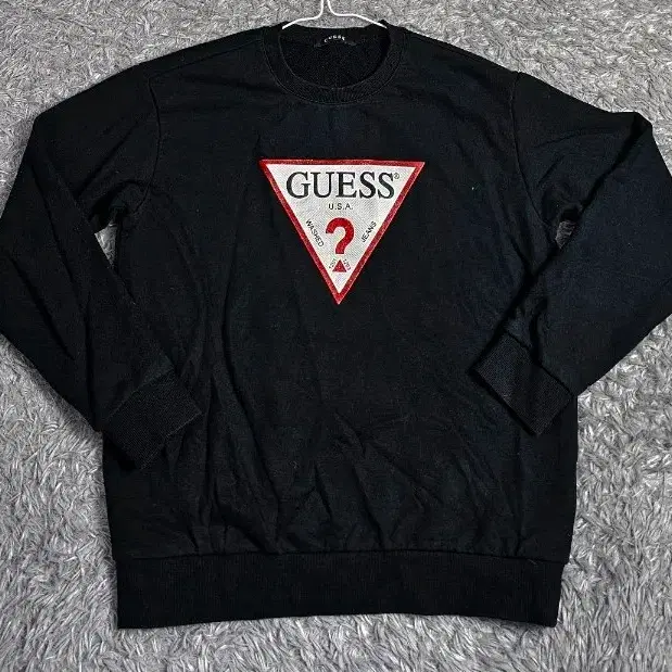 (J)게스 Guess 기모 맨투맨 블랙 S