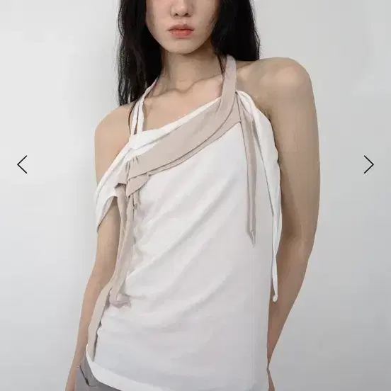 Nache RAWCUT HALTER SLEEVELESS IVORY