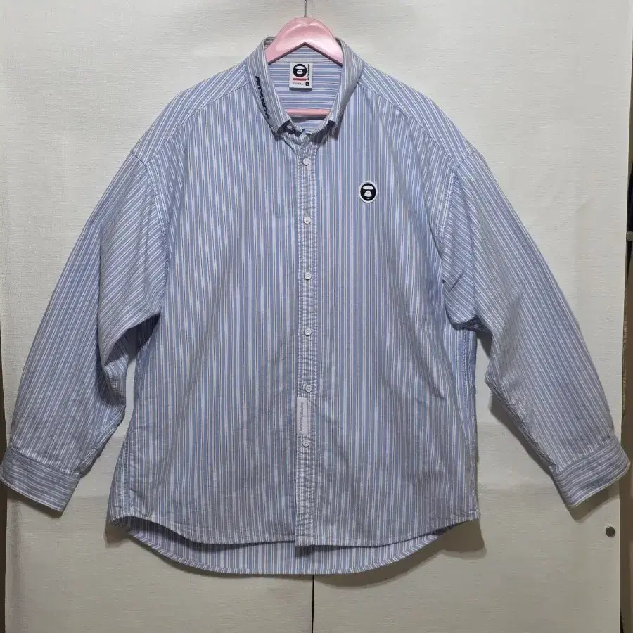 정품 AAPE NOW 스트라이프 셔츠 L