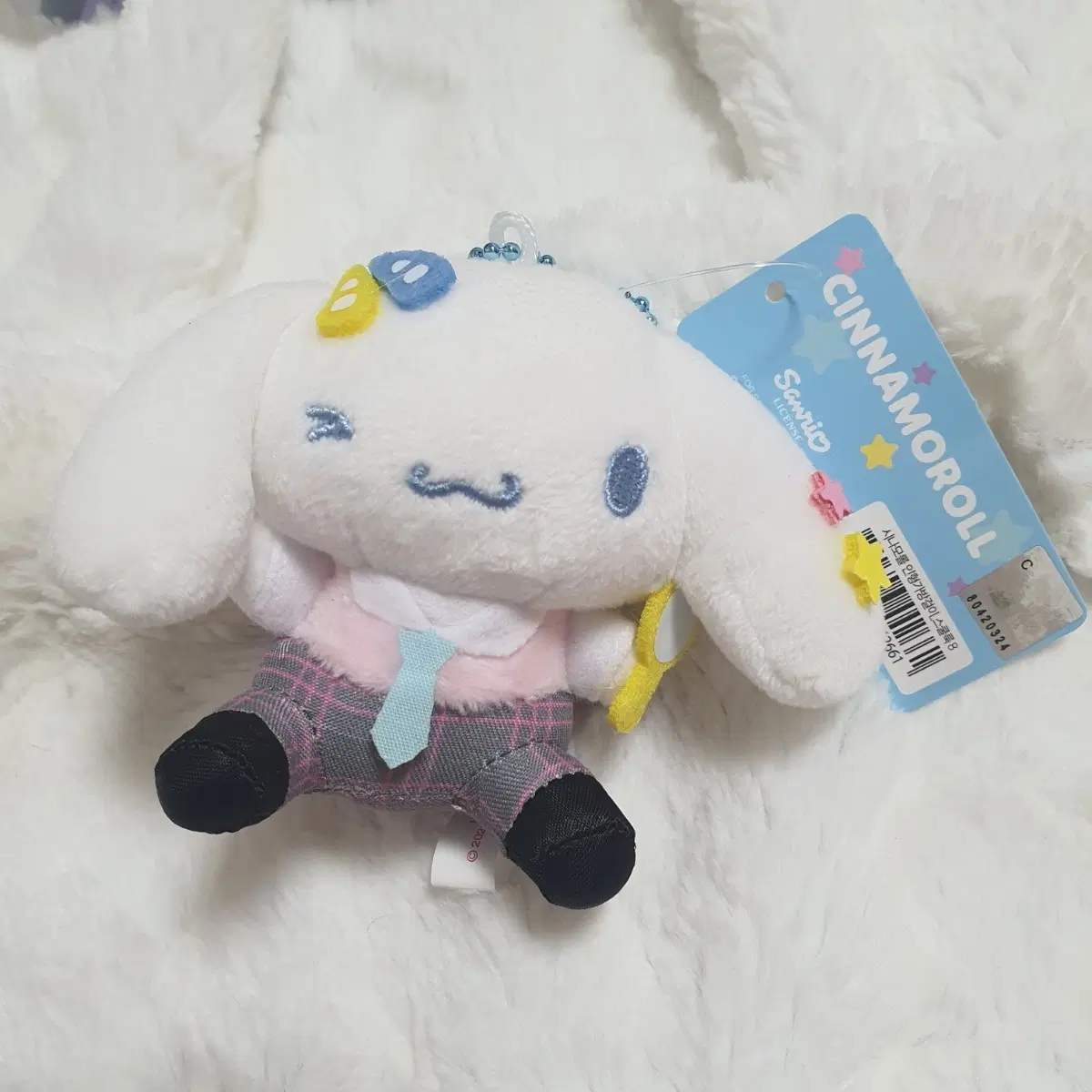 산리오 시나모롤 스쿨룩 인형 키링