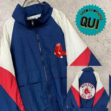 레어 90s 구제 의류 MLB 레드삭스 양면 자수 바시티 자켓 남성용 XL