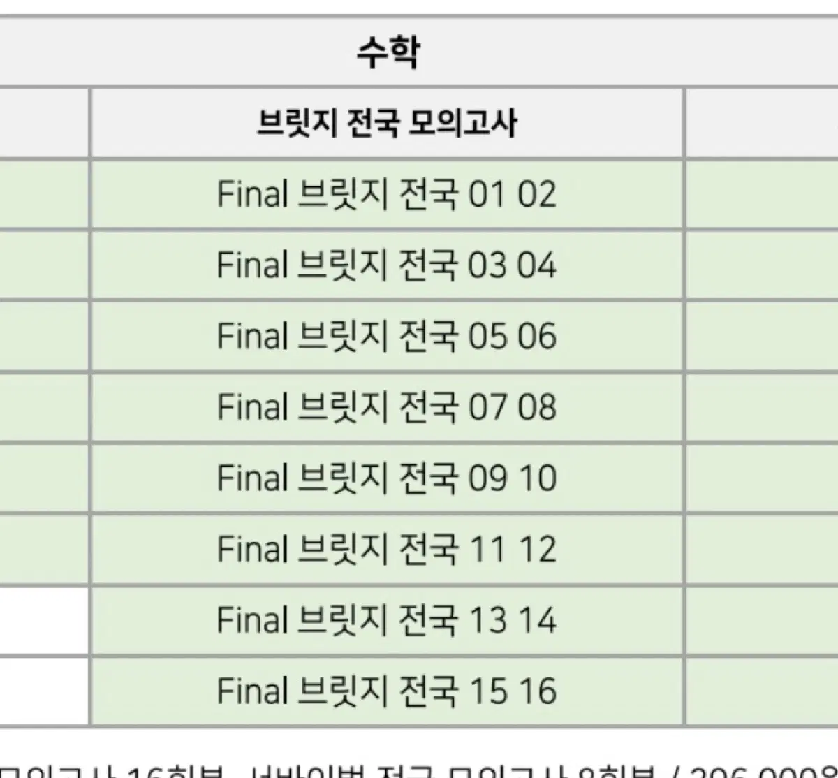 2027 시대인재 수학 파이널 브릿지 1-16회