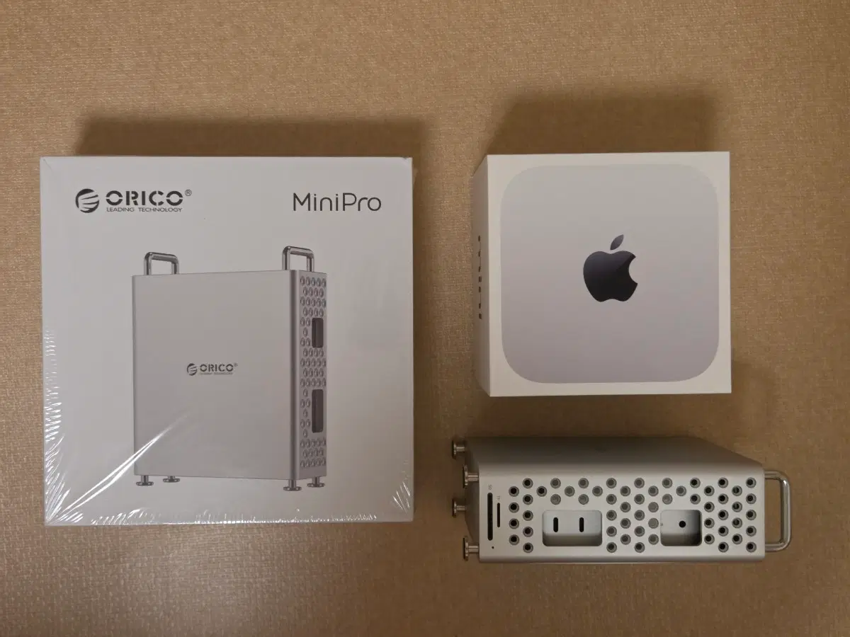 애플 맥미니 M4 기본형 16gb 256 SSD + ORICO MiniPro 외장 케이스