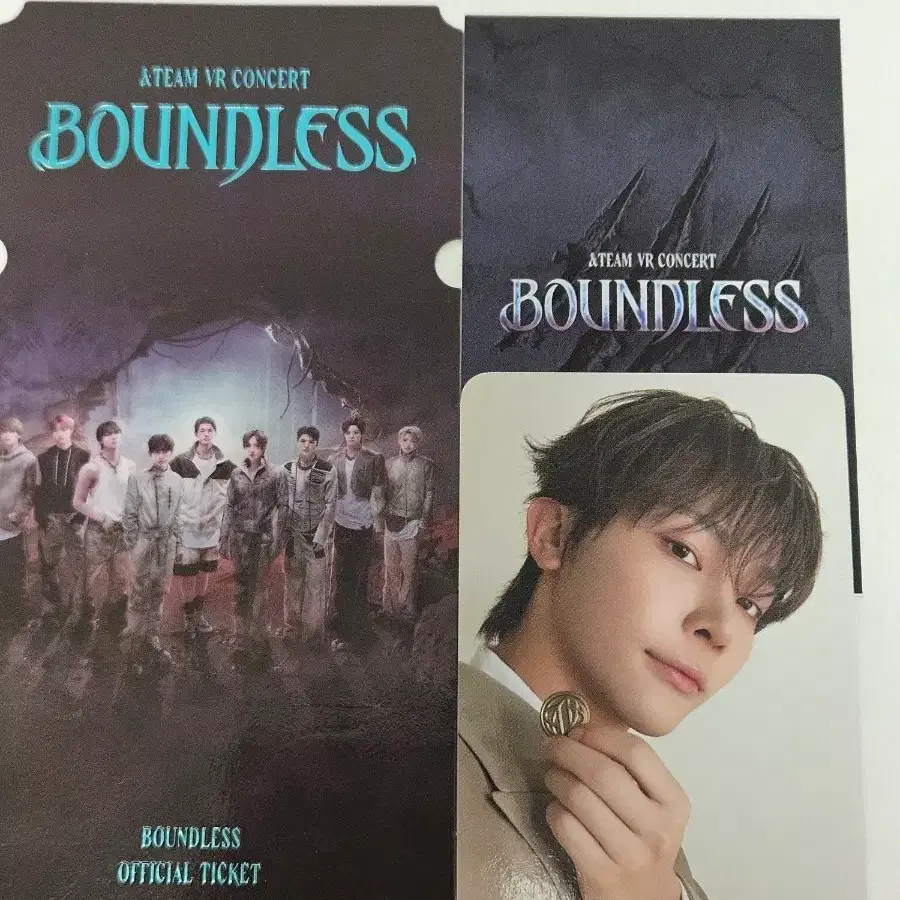일괄)니콜라스 단추 포카+오피셜 티켓 VR 콘서트 앤팀 &team 포토카드 메가박스 특전 바운드리스 BOUNDLESS